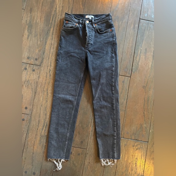 RE DONE Charcoal button fly jeans size 25 casual chic minimalist - Picture 1 of 4